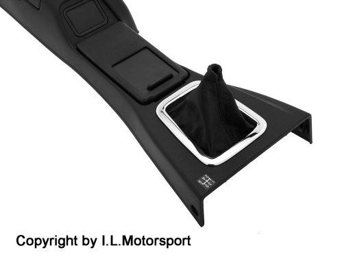 MX-5 shifter plate with leather shift boot black
