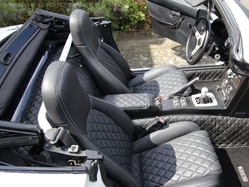 Leather Seat Covers (set of two) Black / silver With Diamond Stitch