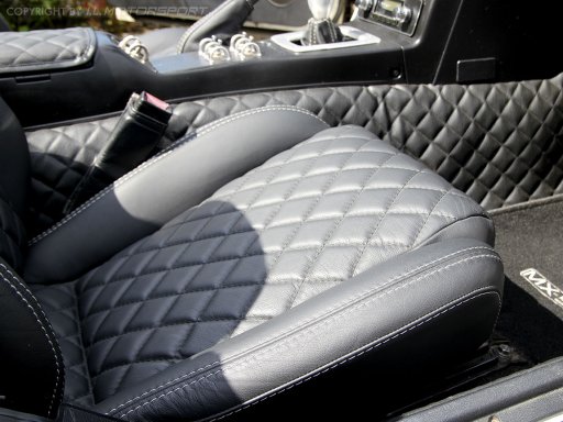 Leather Seat Covers (set of two) Black / silver With Diamond Stitch