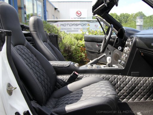 Leather Seat Covers (set of two) Black / silver With Diamond Stitch