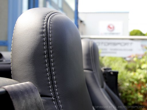 Leather Seat Covers (set of two) Black / silver With Diamond Stitch