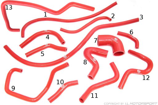 MX-5 Vacuum Hose Set Silicone Red I.L.Motorsport