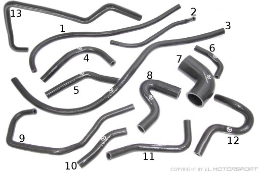 MX-5 Vacuum Hose Set Silicone Black I.L.Motorsport