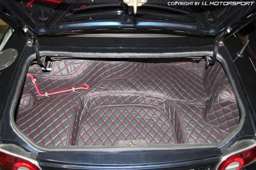 MX-5 Quilted Black Carpet Mat Set With Red Stitching 5 Piece