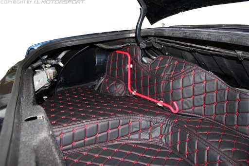 MX-5 Quilted Black Carpet Mat Set With Red Stitching 5 Piece
