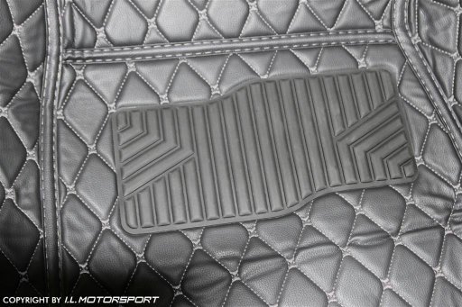 MX-5 Quilted Black Carpet Mat Set With Black Stitching 5 Piece