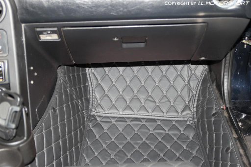 MX-5 Quilted Black Carpet Mat Set With Black Stitching 5 Piece