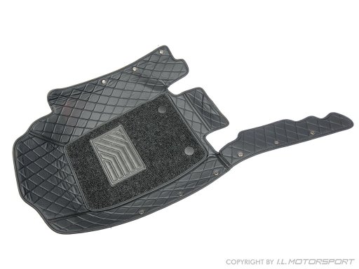 MX-5 Mattensatz schwarz/schwarze mit Rautenstepp Applikation NA LHD