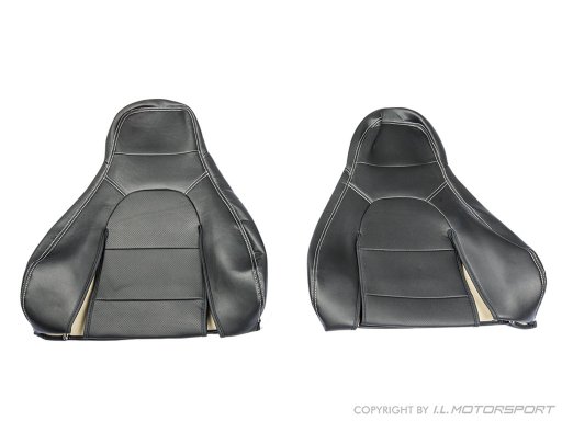 MX-5 IL Motorsport set kunst lederen stoelhoezen zilver stiksel NA Pilootstoelen 