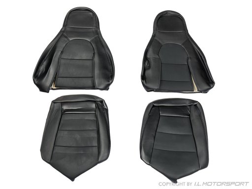 MX-5 IL Motorsport set of genuine leather seat covers black stitching MK1 Pilot seats