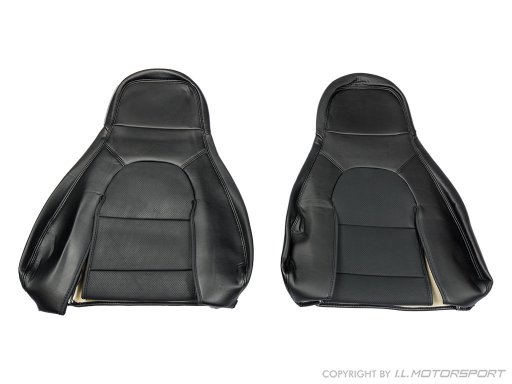 MX-5 IL Motorsport Satz Sitzbezüge Echtleder schwarze Naht NA Pilotsitze