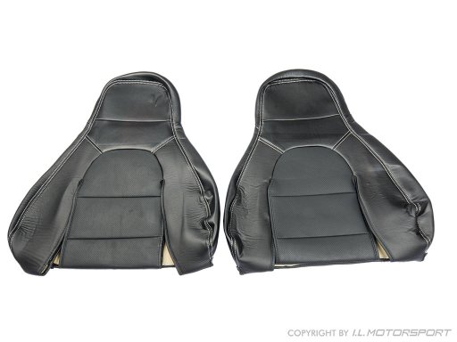 MX-5 IL Motorsport set echt lederen stoelhoezen zilver stiksel NA Pilootstoelen