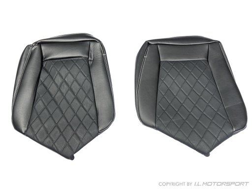 MX-5 IL Motorsport set echt lederen stoelhoezen  zilver diamond stiksel NA Pilootstoelen 