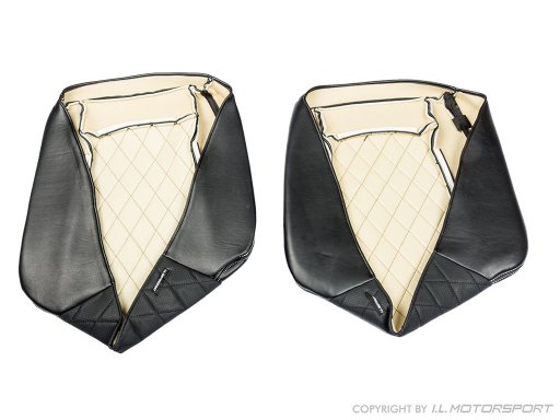 MX-5 IL Motorsport set echt lederen stoelhoezen  zilver diamond stiksel NA Pilootstoelen 