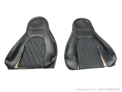 MX-5 IL Motorsport set echt lederen stoelhoezen  zwart diamond stiksel