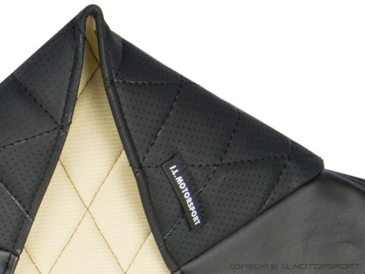 MX-5 IL Motorsport set of genuine leather seat covers black quilted stitching MK1 Pilot seats
