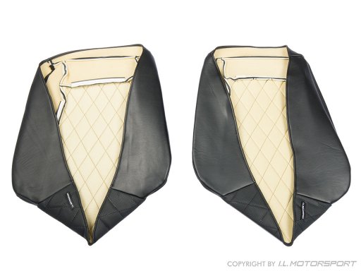 MX-5 IL Motorsport set of genuine leather seat covers black quilted stitching MK1 Pilot seats