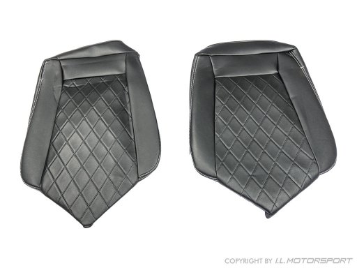 MX-5 IL Motorsport set kunst lederen stoelhoezen zilver diamond stiksel NA Pilootstoelen 