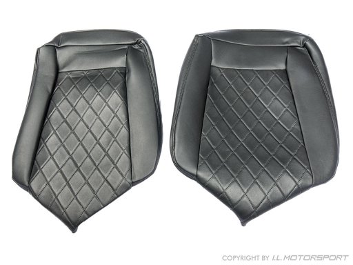 MX-5 IL Motorsport set kunst lederen stoelhoezen zwart diamond stiksel NA Pilootstoelen 