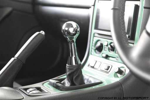 MX-5 Chromed Easy Shifter Gear Knob with Shift Pattern & Leather Gaiter 6 Speed