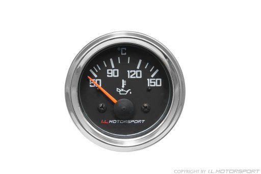 MX-5 Oil Temperature Gauge Ø 52mm Black With Chromed Ring I.L.Motorsport