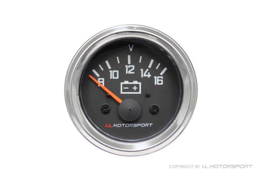 MX-5 Voltmeter instrument Ø 52mm Wit Met Chroom Ring I.L.Motorsport