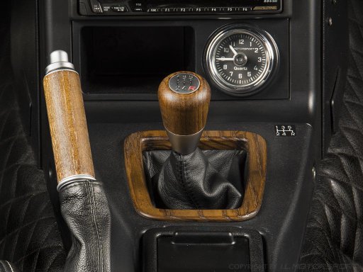 MX-5 hand brake handle ash wood, silver anodized