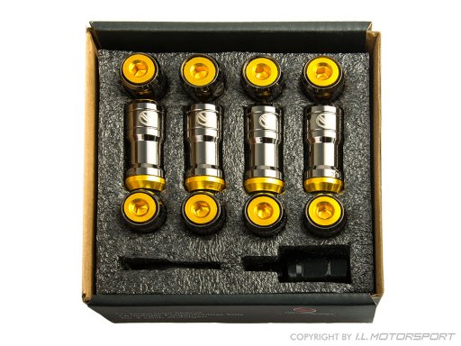 MX-5 aangepaste velgbeveiliging set 16 stuks goud, M12 x 1,5