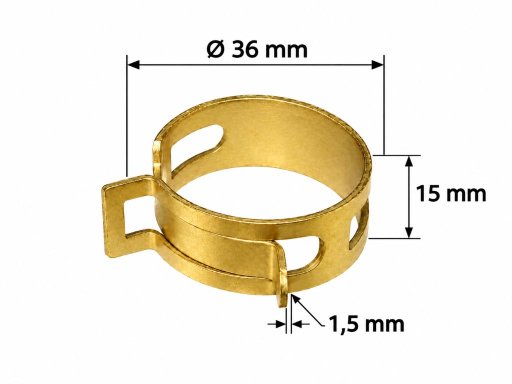 MX-5 Hose Clamp / Spring Band Clamp, Dimensions: 36 mm x 15 mm x 1.5 mm