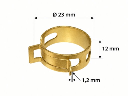 MX-5 Schlauchschelle / Federbandschelle , Abmessung: 23mm x 12mm x 1,2mm