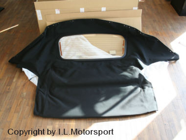 MX-5 Black Mohair Hood With Glass Window Genuine