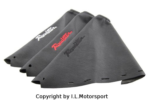 MX-5 Handbrake Gaiter Black Leather Black Logo