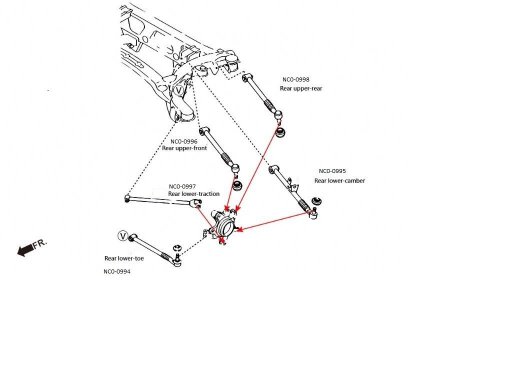 MX-5 Rear Traction Rod Kit