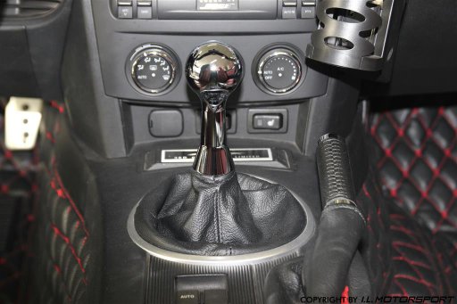 MX-5 Easy Shift Schalthebelverlängerung mit Lederschaltsack Chrom