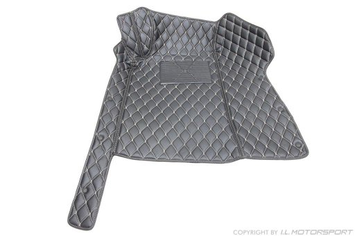 MX-5 Quilted Carpet Mat Set Black & White Stitching