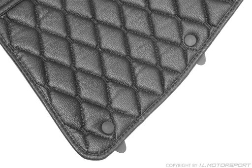 MX-5 Quilted Carpet Mat Set Black & White Stitching