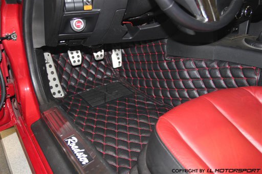 MX-5 Quilted Carpet Mat Set Black & White Stitching