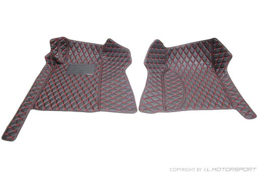 MX-5 Quilted Carpet Mat Set Black & Red Stitching