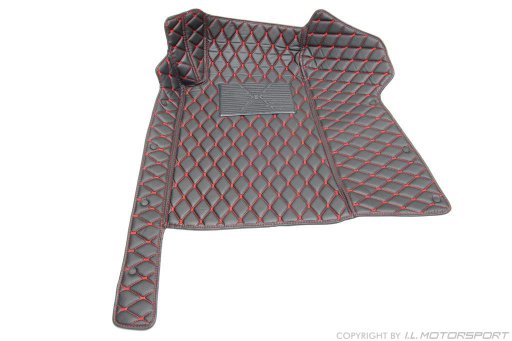MX-5 Quilted Carpet Mat Set Black & Red Stitching