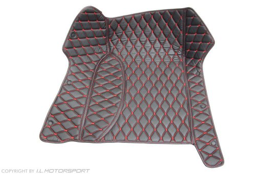 MX-5 Ruitvorm Vloer Matten Set Zwart Met Rood Stiksel