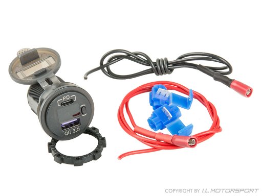 MX-5 vergrößertes Mittelfach mit USB Quick Charge QC3.0 - braun