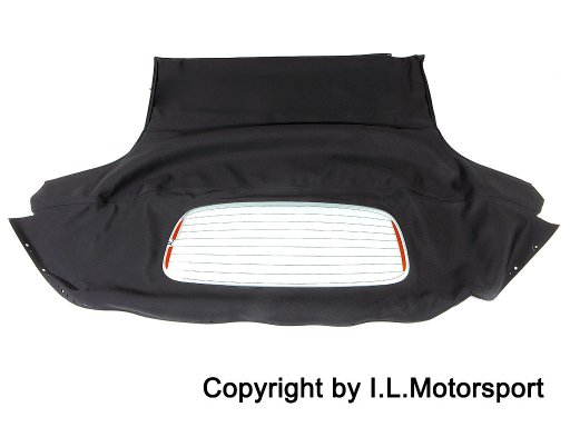 MX-5 Black Mohair Hood With Glass Window Genuine