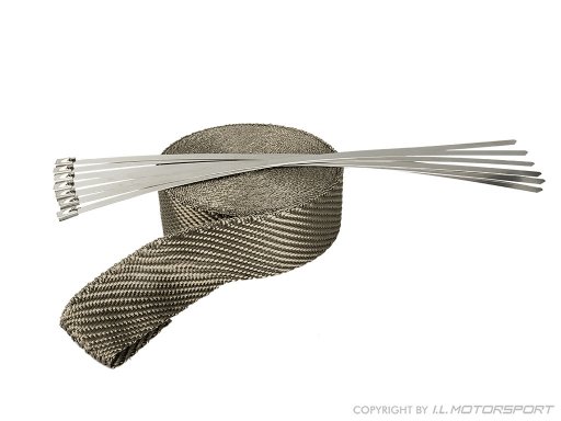 Zwart Titanium Wrap Plain Uitlaatthermoband Asbestvrij