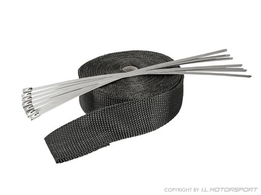  Zwarte titanium gladde thermoband, asbestvrij. Temp. tot 1100°C