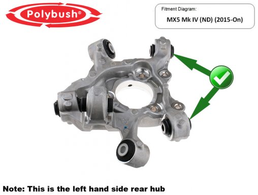 MX-5 Polybush achternaaf bovenste en onderste zijarm bussen, ND