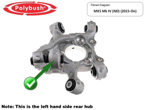 MX-5 Polybush Rear Hub To Lower Shock Bush Kit, MK4