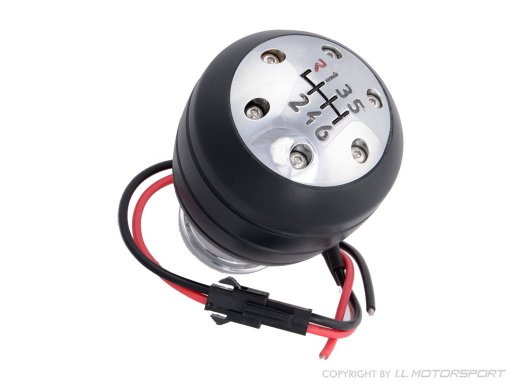 Gear knob chrome illuminated with Alcantara shift bag
