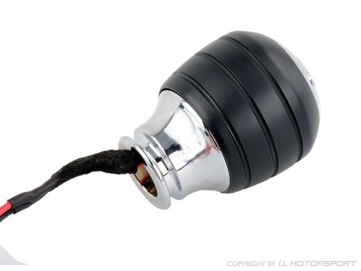 Gear knob chrome illuminated with Alcantara shift bag