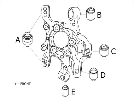 MX-5 Bushings, harden rubber , MK4 rear 6 pieces
