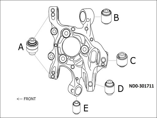 MX-5 Rear Knuckle Lower Strut Mount Bush MK4